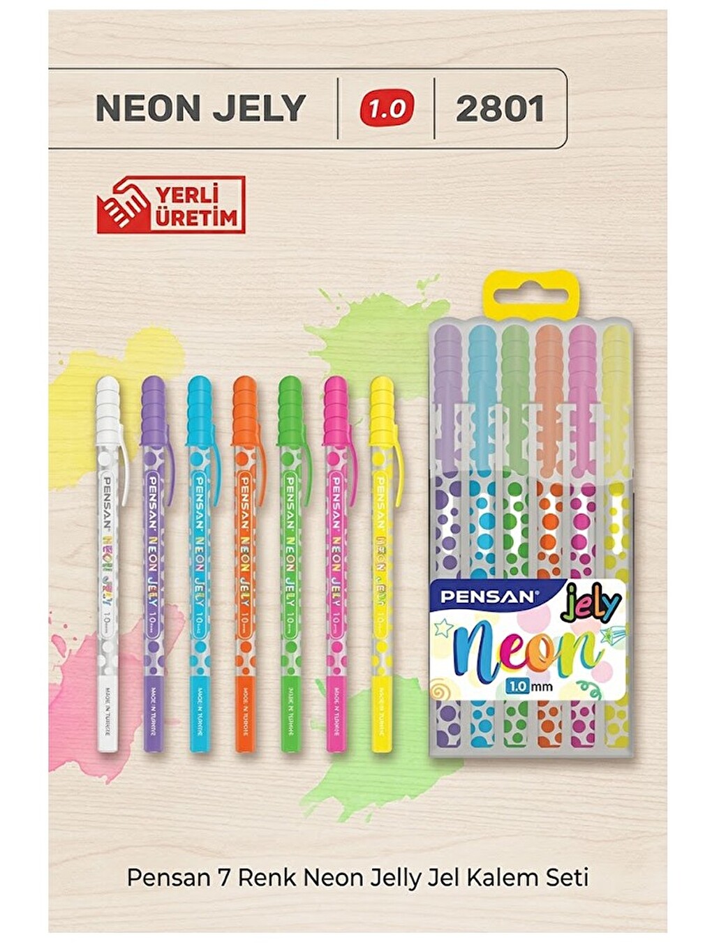 Neon Jely 6 Lı Jel Kalem 1 Paket Pensan 6 Renk 1.0 Mm Neon Tükenmez Kalem Renkli İşaretleme Yazı Kal-4
