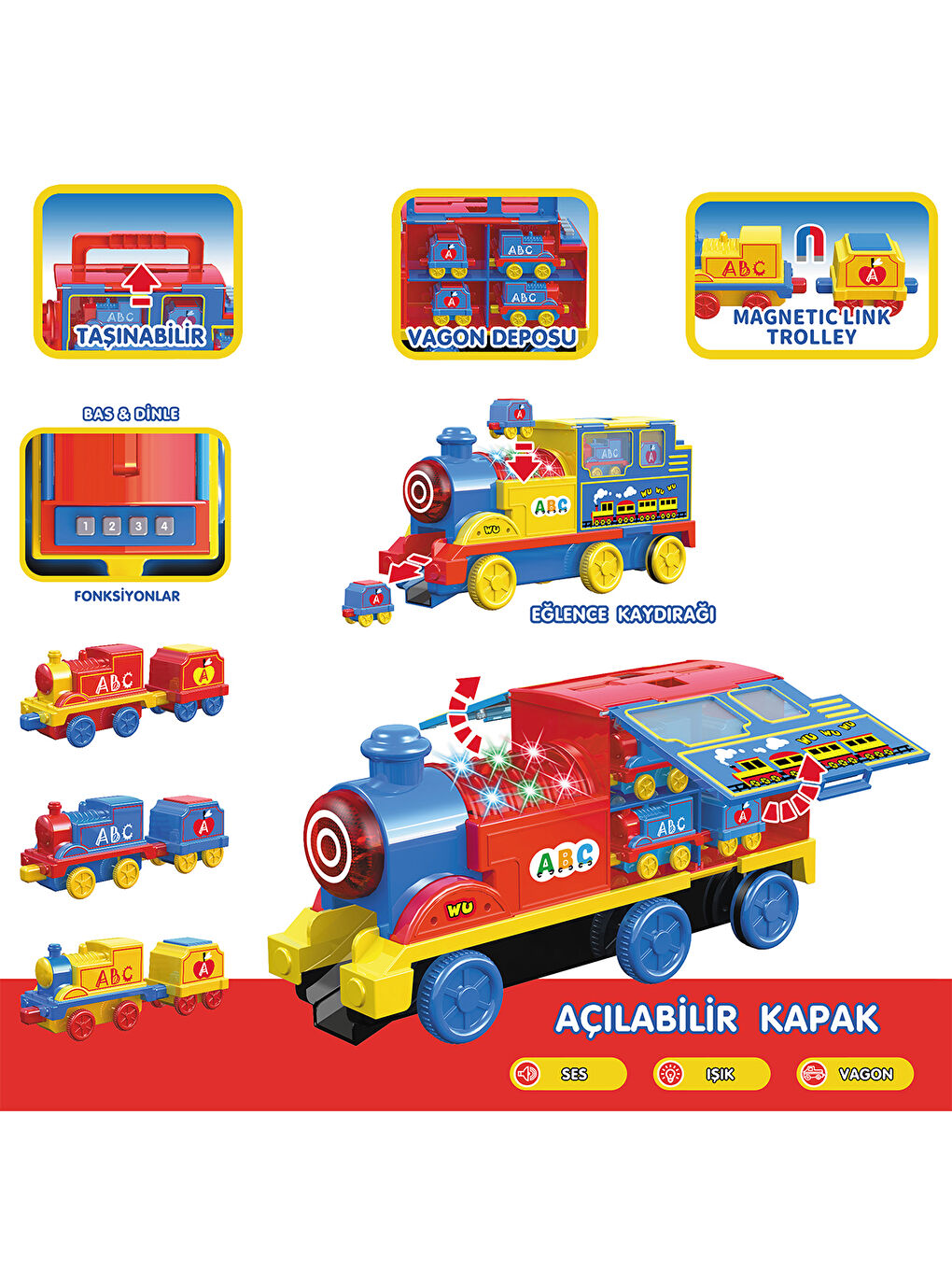 Işıklı Müzikli İnteraktif Tren Mavi-1