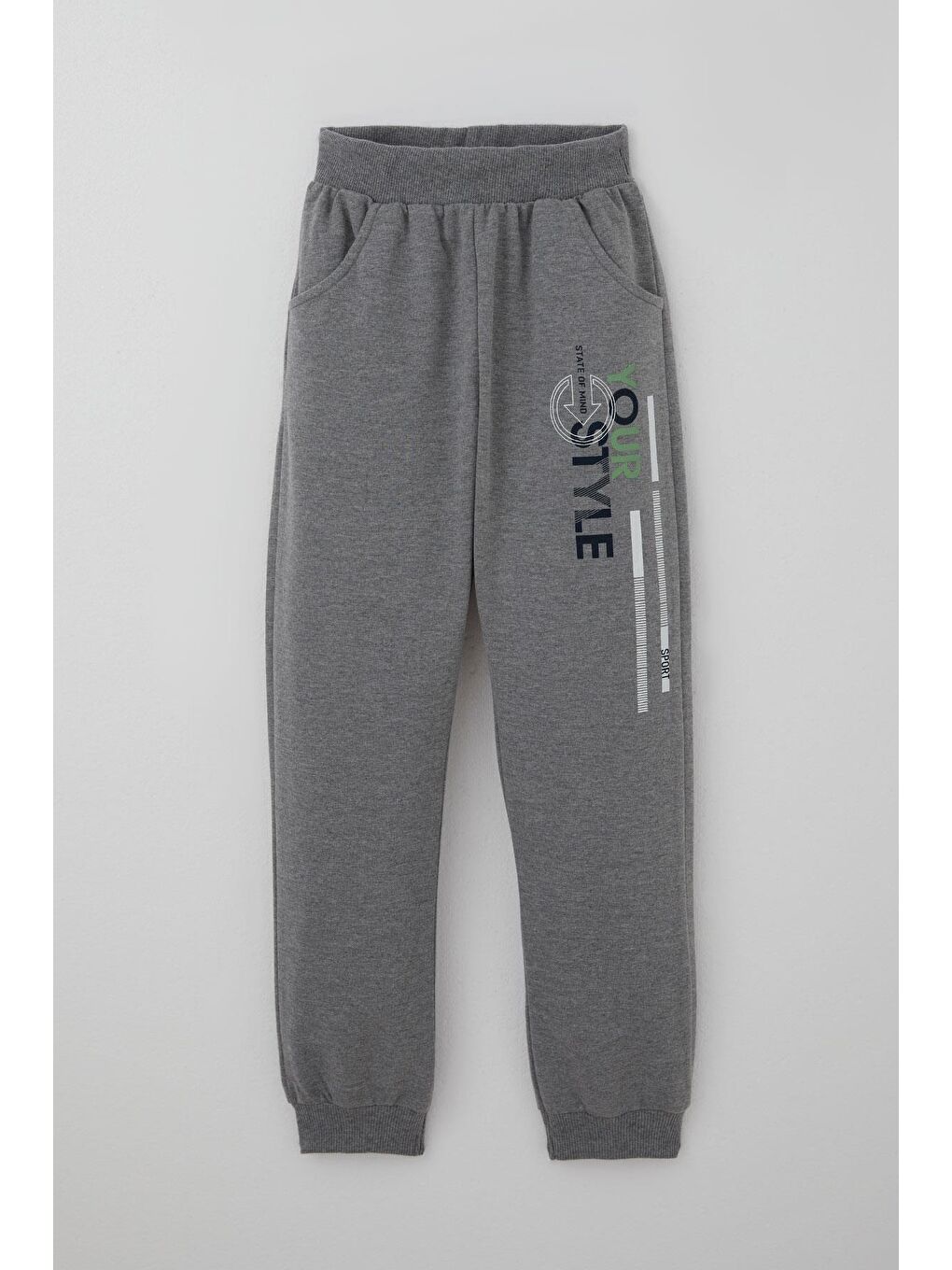 Erkek Çocuk Eşofman Takımı Cep Kapak Detaylı Yazı Baskılı Mint Yeşili (7-12 Yaş)-2