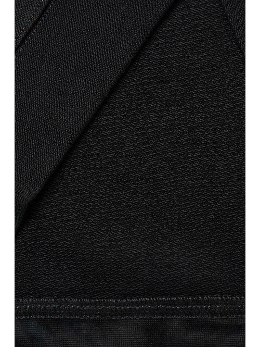 Erkek Siyah %100 Pamuk Önü Logo İşlemeli Bisiklet Yaka Sweatshirt-2