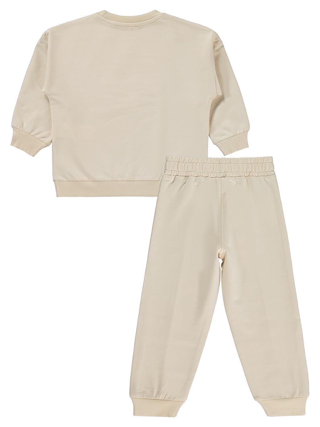 Girls Çiçek Baskılı 2-5 Yaş Eşofman Takımı - Bej 2-3 Yaş-2