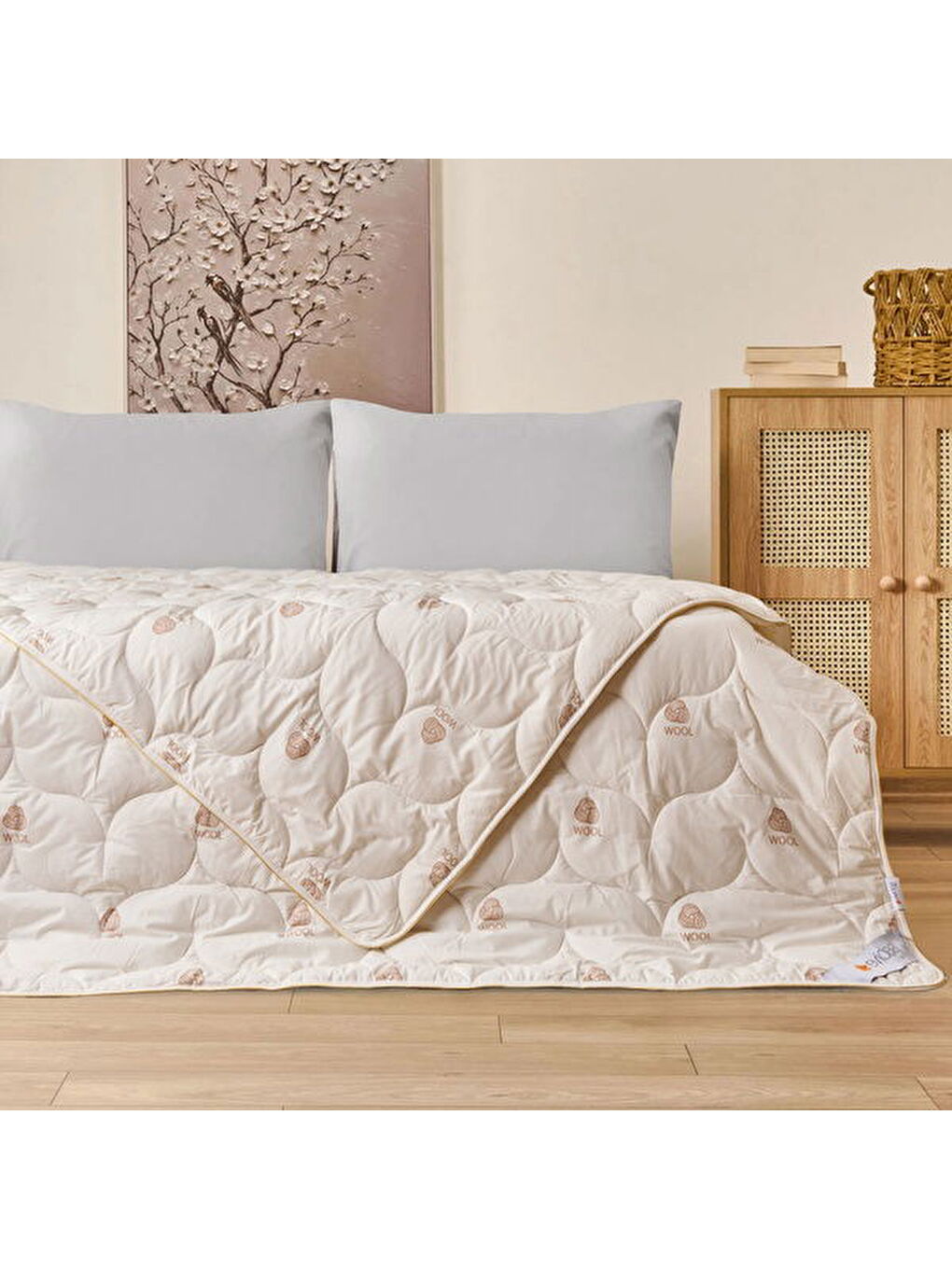 Soft Çift Kişilik Yün Yorgan - Beyaz - 195x215 cm