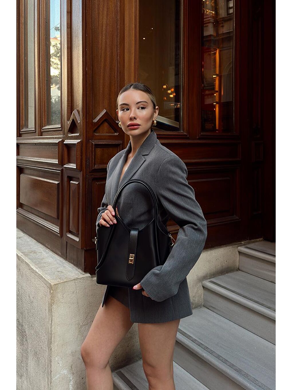 Cindy El Ve Çapraz Çanta Siyah-7