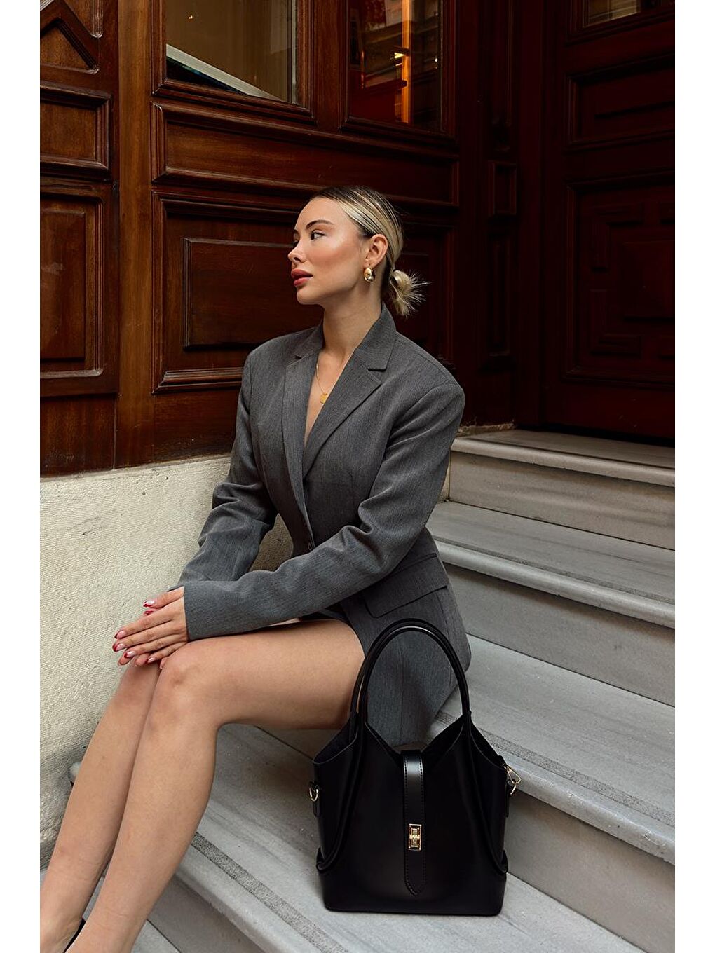 Cindy El Ve Çapraz Çanta Siyah-8