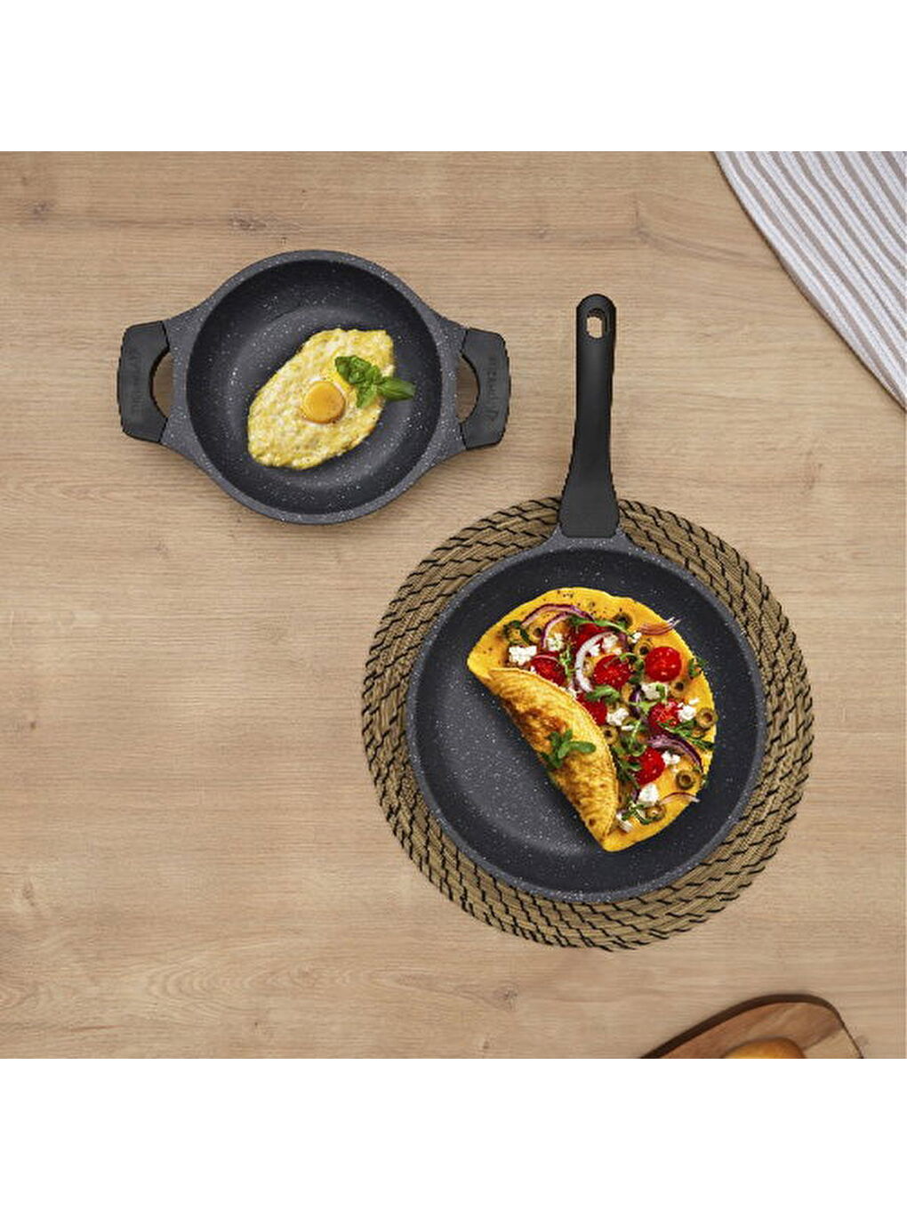 2'li Tava Seti - Siyah - 26 cm + 20 cm-1