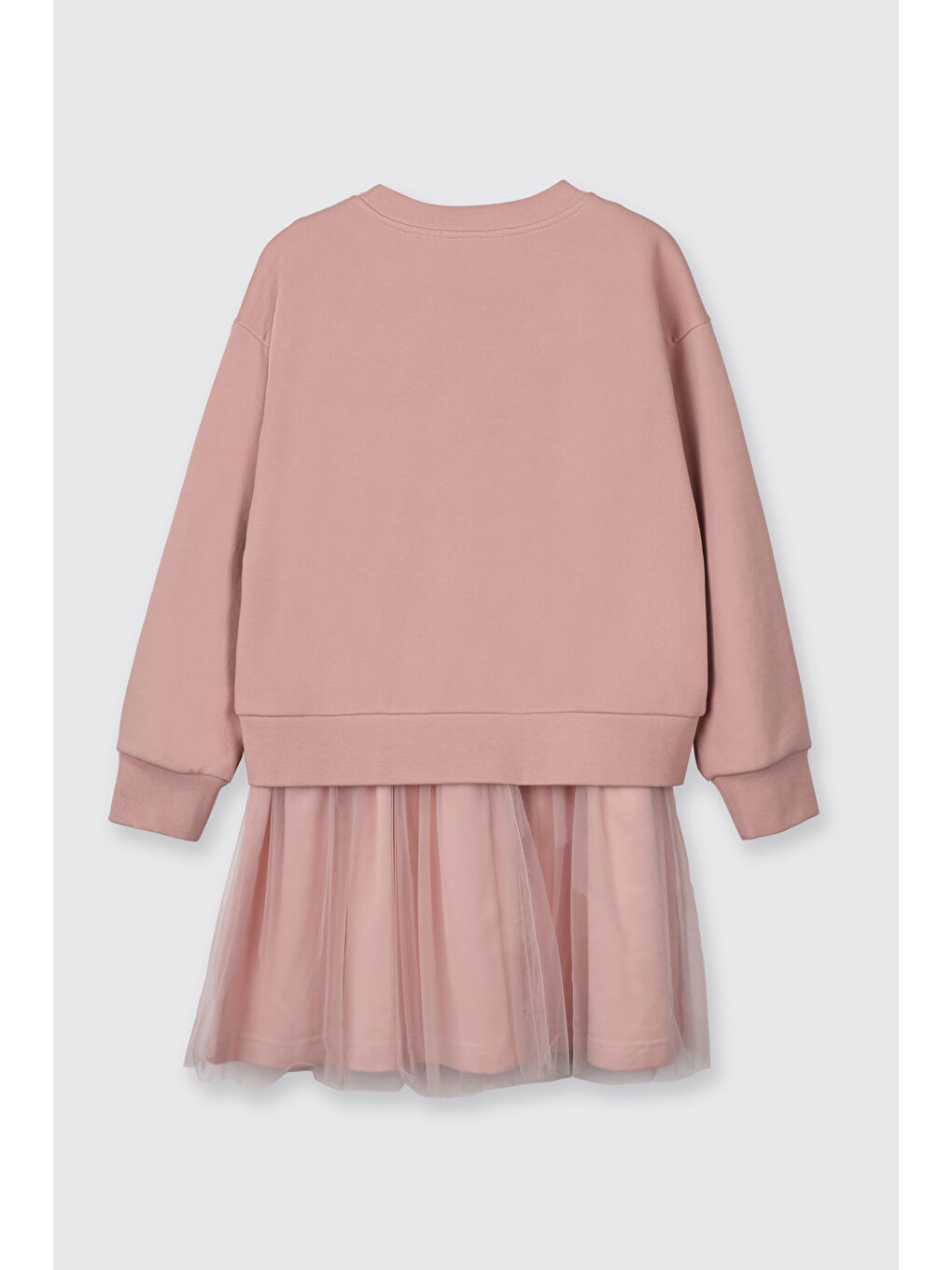 Pembe Kız Çocuk Eteği Tüllü 2 Parçalı Pudra Elbise-6
