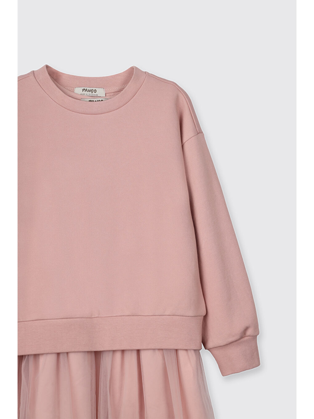 Pembe Kız Çocuk Eteği Tüllü 2 Parçalı Pudra Elbise-8