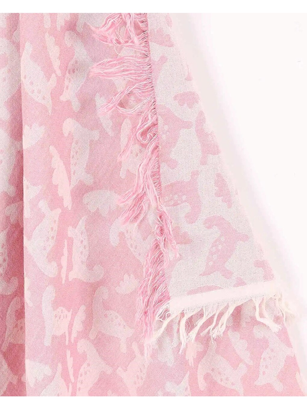 Pembe Tek Katlı 110x90 Cm Saçaklı Lüx Müslin Battaniye-2