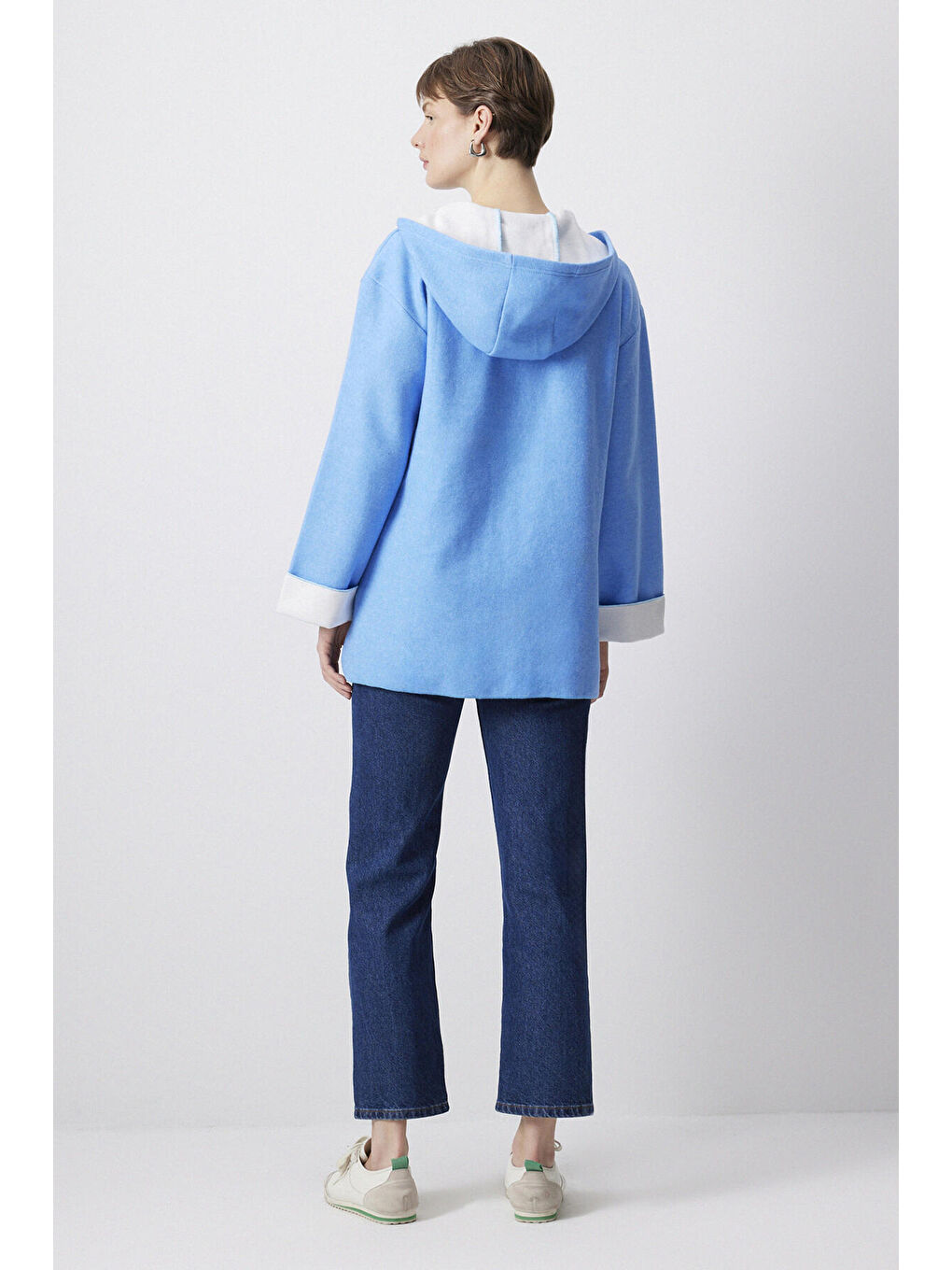 Mavi Kapüşonlu Sweatshırt-3