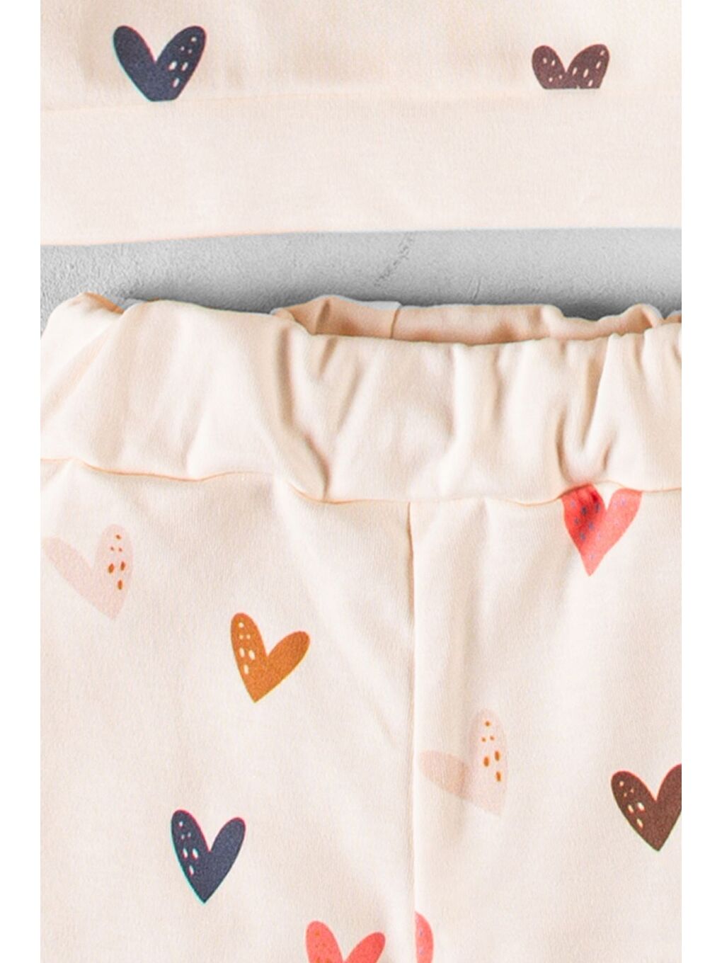 Pembe Organik Kumaş Desenli 2'li Bebek Takım-2