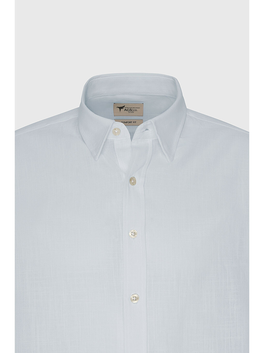 Erkek Açık Mavi Comfort Fit Rahat Kesim Gizli Düğme Yaka %100 Pamuk Flamlı Gömlek-6