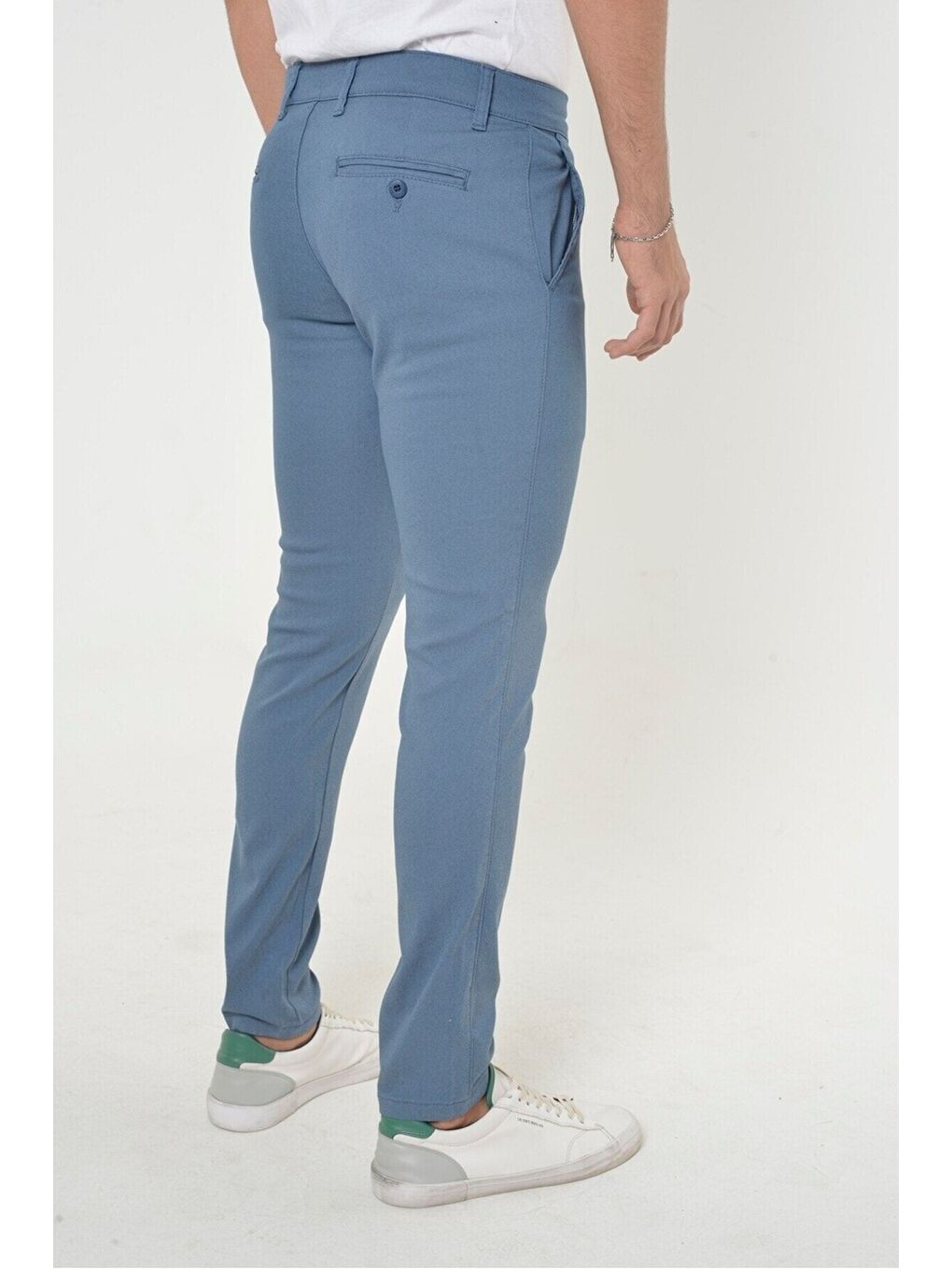 İndigo Erkek Indigo Slim Fit Dar Kesim Örgü Kumaş Yan Cep Pamuk Chino Pantolon-3