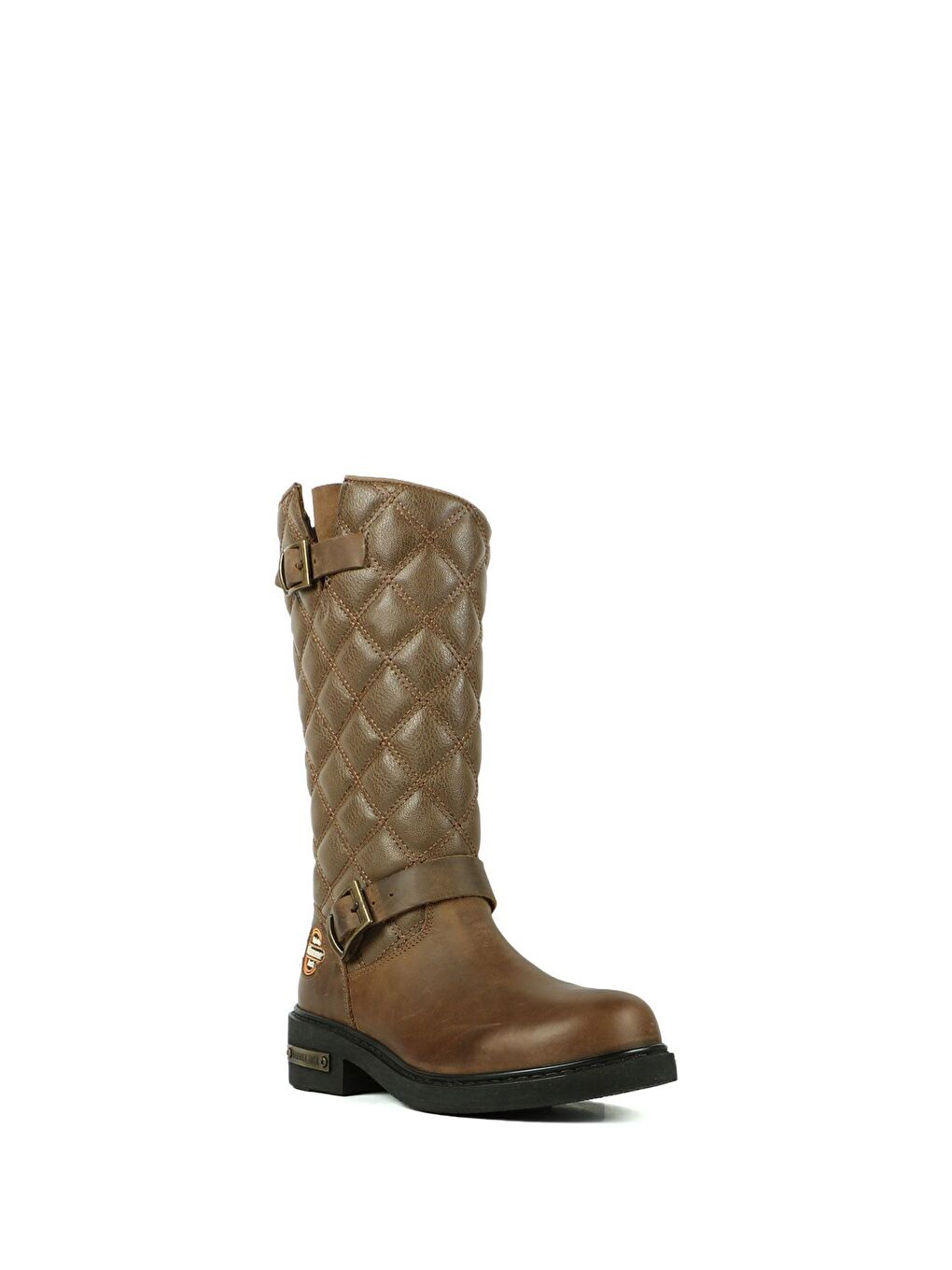 Bej Garson Hakiki Deri Kum Kadın Çizme-1