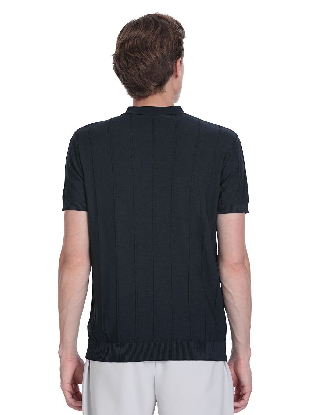 Lacivert Regular Fit Polo Yaka Rayon Tişört-4