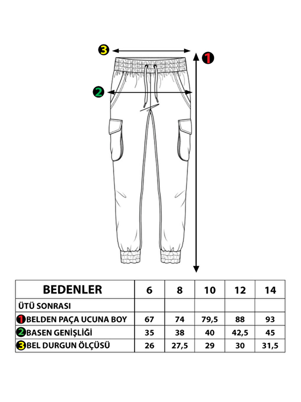Siyah Erkek Çocuk Beli Lastikli Kargo Cepli Eşofman Alt-2