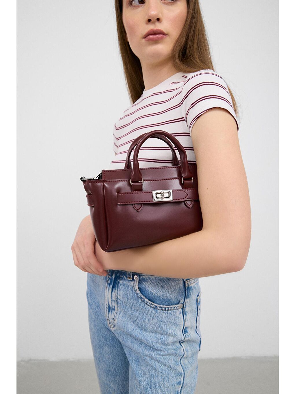 Buch Mini Çapraz Çanta Bordo-1
