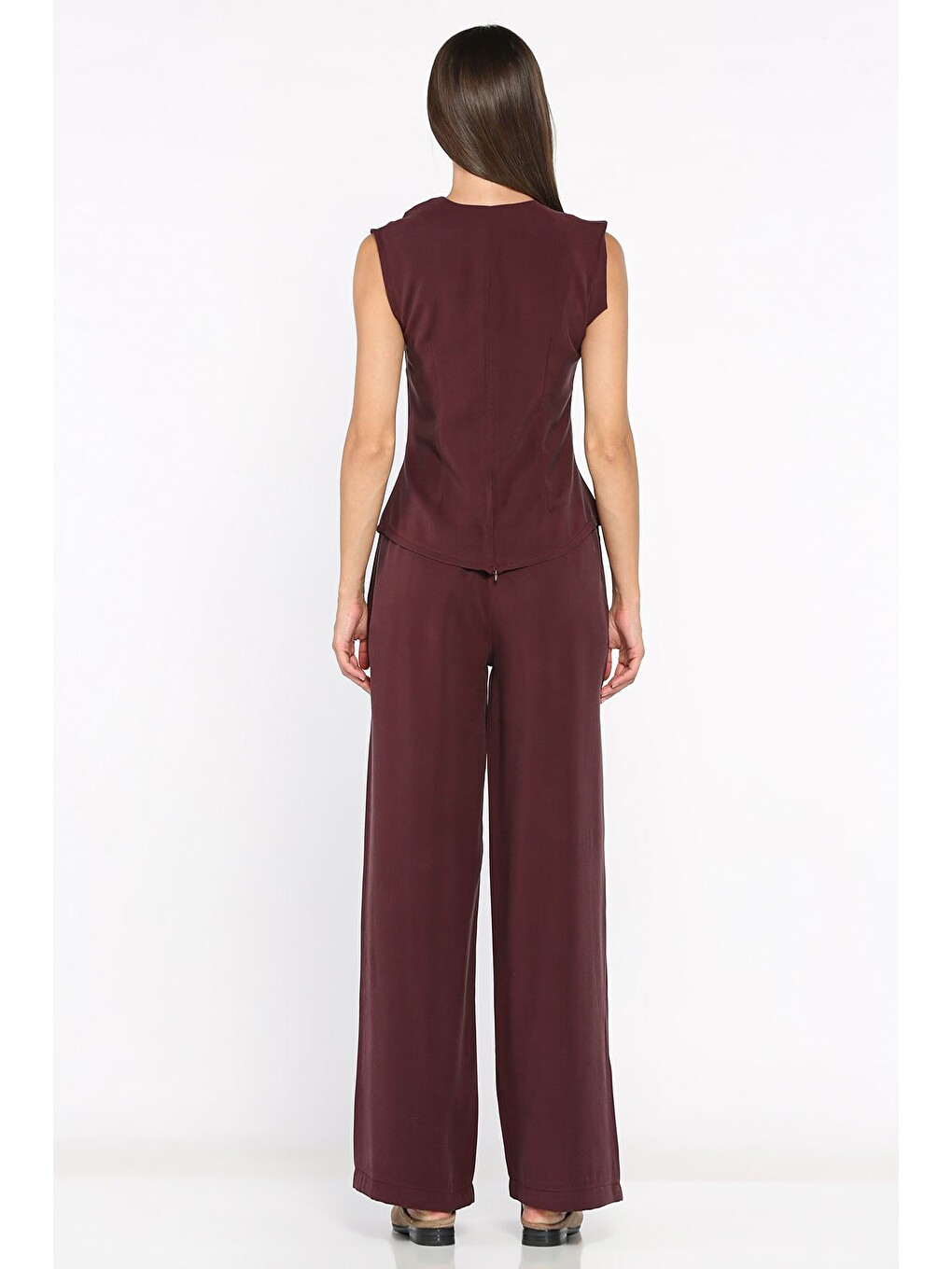 Mürdüm Modal Kumaş Bluz Pantolon İkili Takım-3