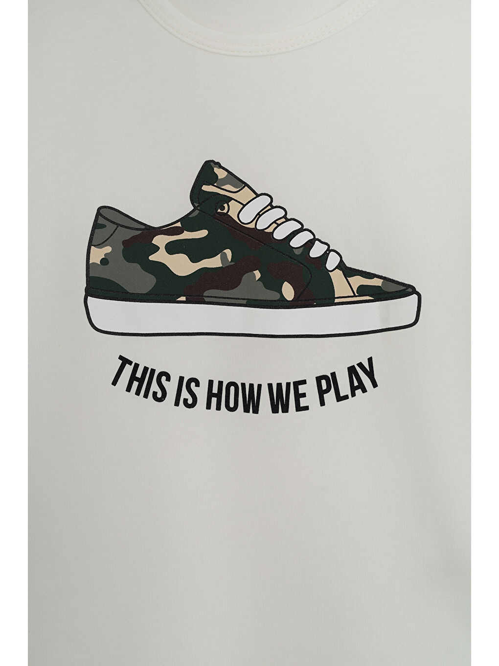 Ekru Erkek Çocuk Baskılı Tişört-1