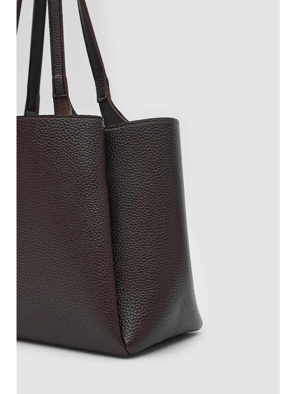 Kahverengi Maksi Tote Çanta Acı Kahve-2
