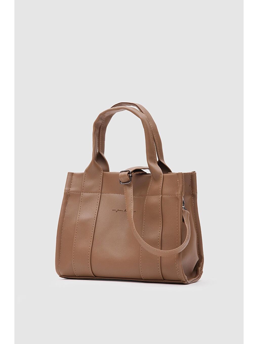 Bej Bonnie Deri Tote Bag Vizon-1