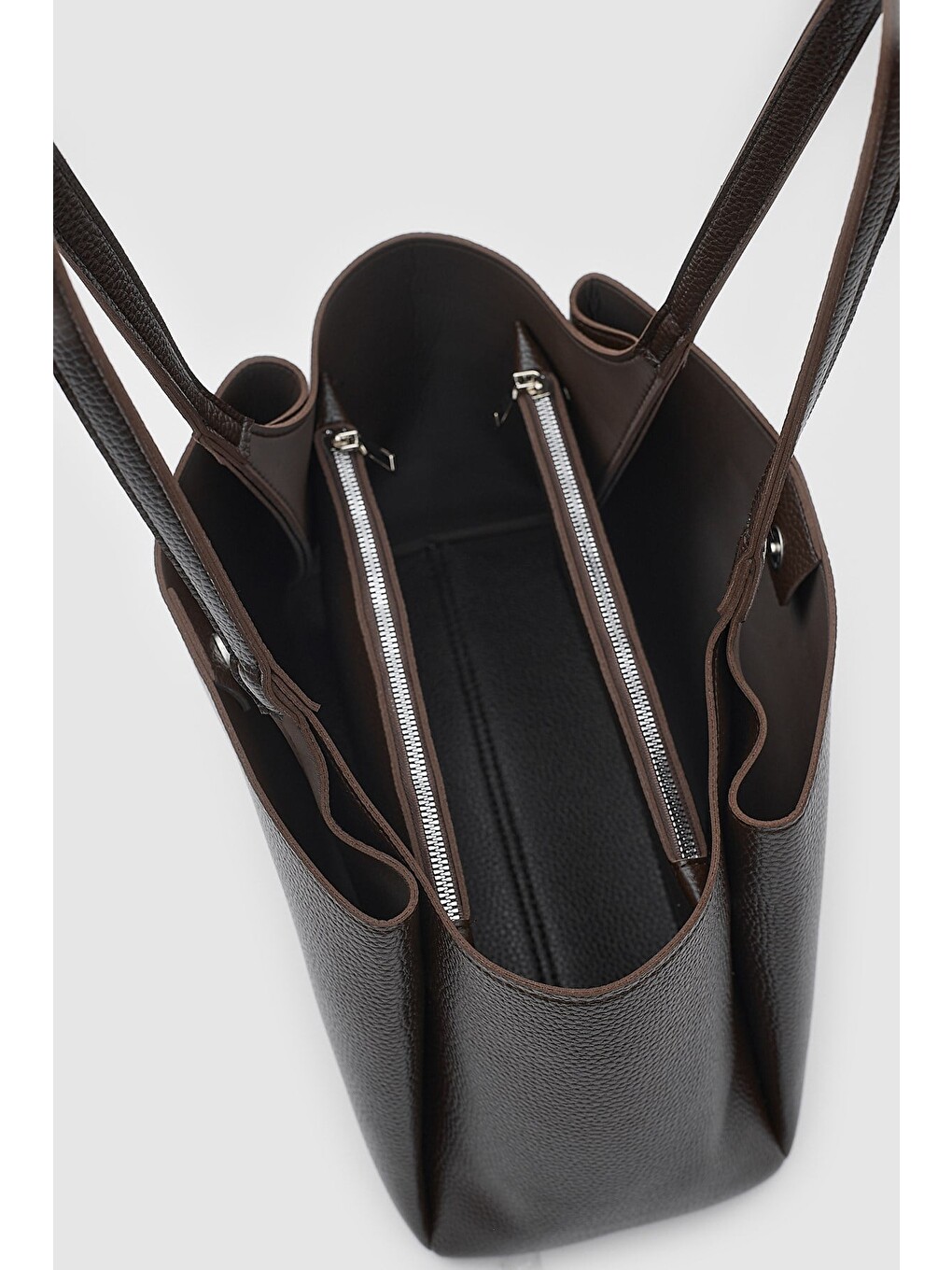 Kahverengi Maksi Tote Çanta Acı Kahve-4