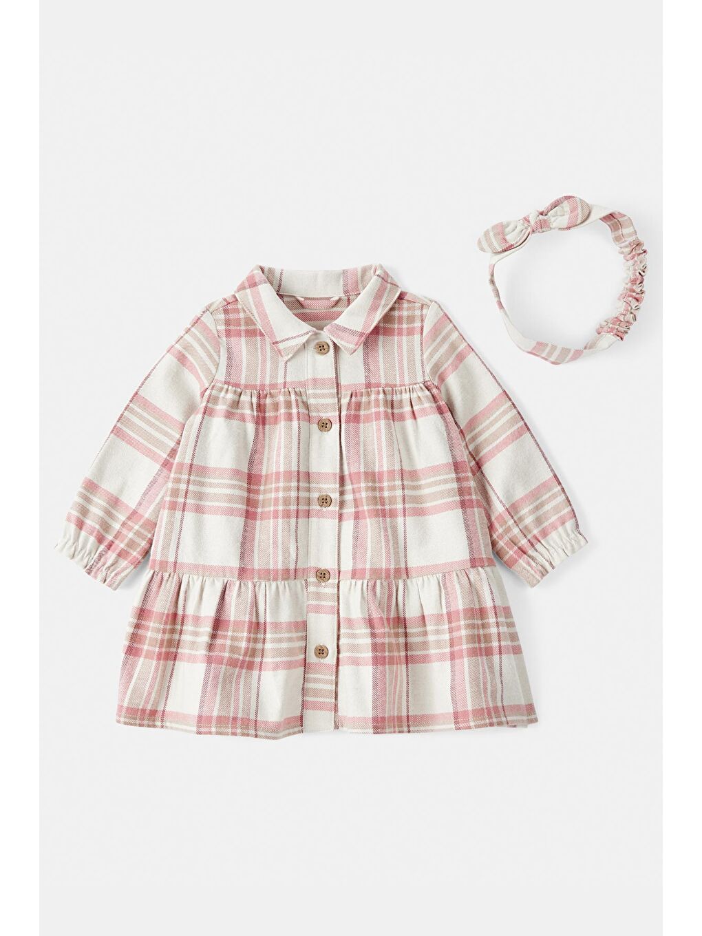 Kız Bebek Ekru Elbise Set-2