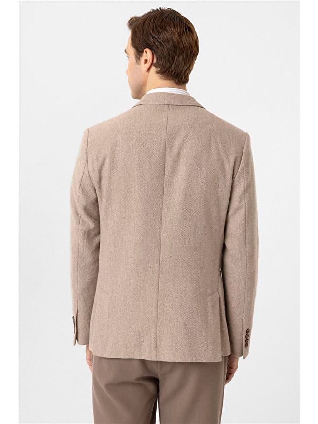 Bej Slim Sivri Yaka 6 Drop Ceket-5