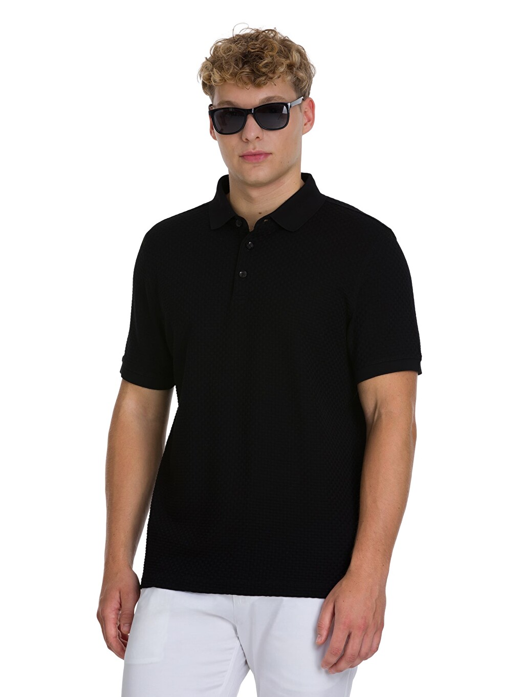 Siyah Regular Fit 100% Pamuk Polo Yaka Merserize Tişört
