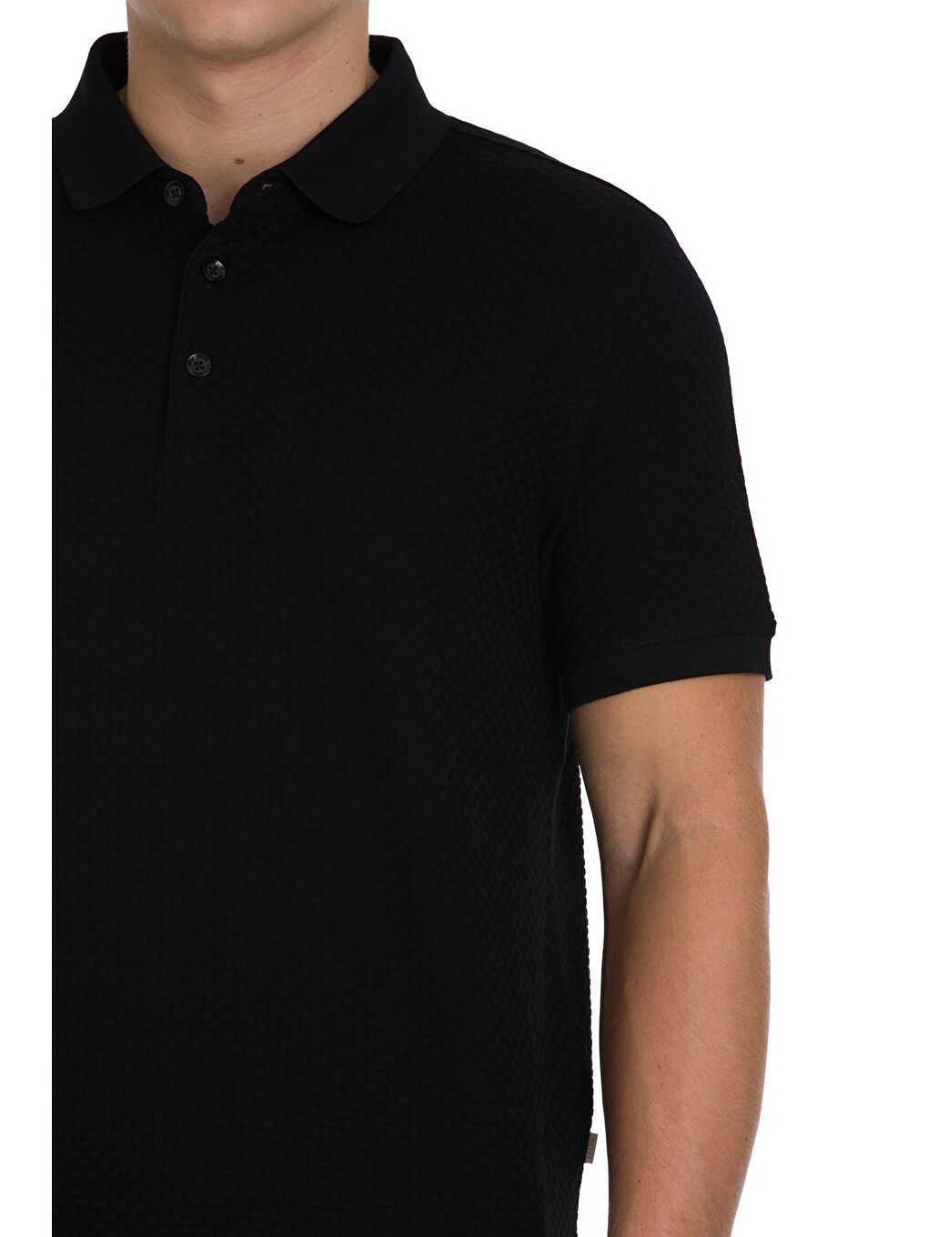 Siyah Regular Fit 100% Pamuk Polo Yaka Merserize Tişört-3