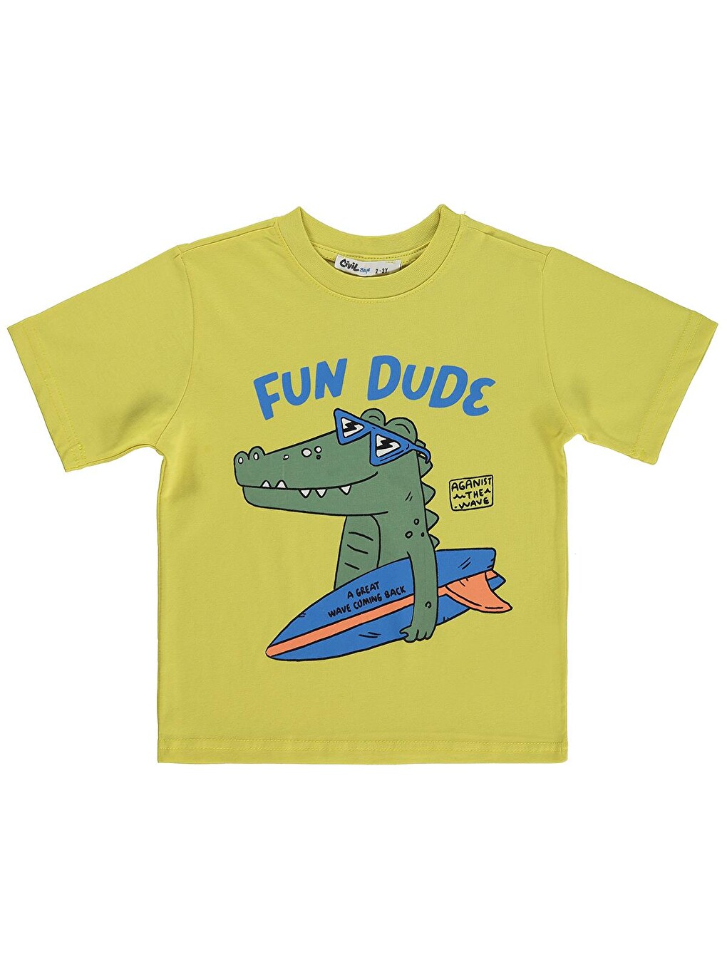 Boys Fun Dude Baskılı 2-5 Yaş Tişört - Sarı