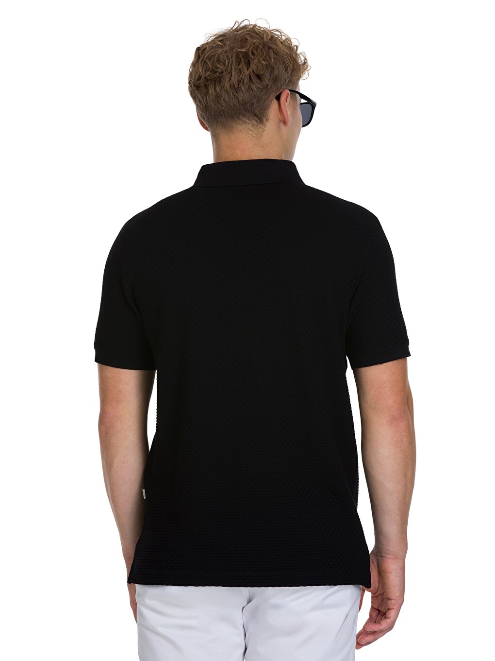 Siyah Regular Fit 100% Pamuk Polo Yaka Merserize Tişört-4