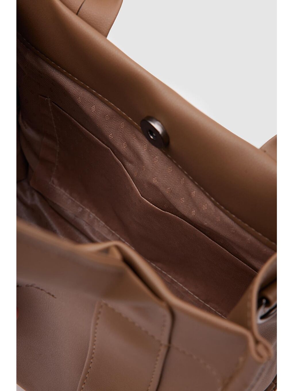 Bej Bonnie Deri Tote Bag Vizon-3