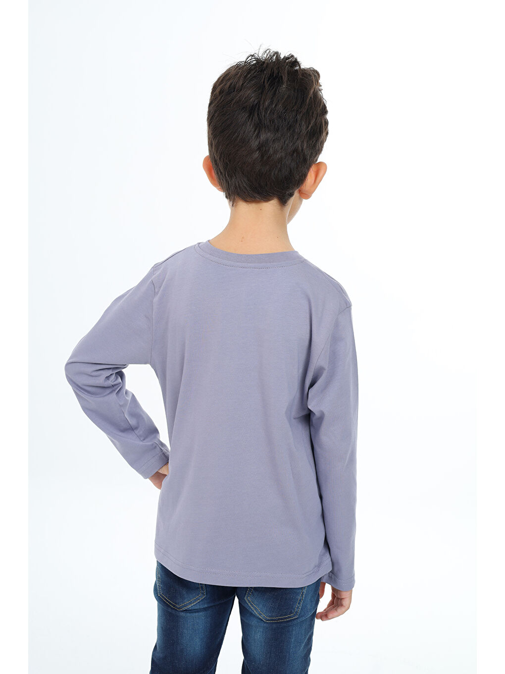 Gri Erkek Çocuk Baskılı Tişört-3