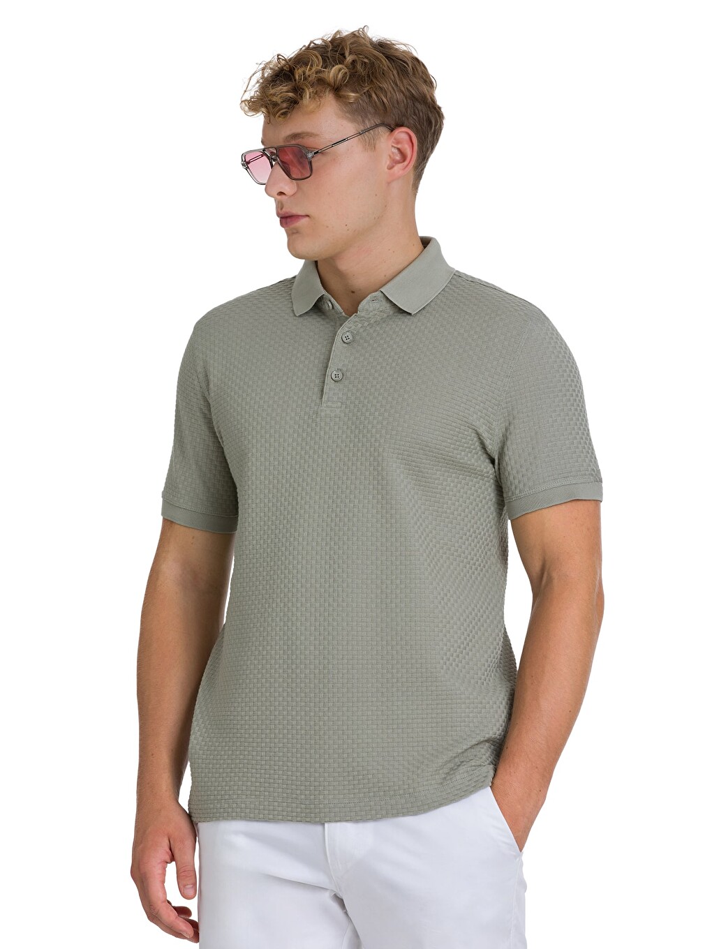 Haki Regular Fit 100% Pamuk Polo Yaka Merserize Tişört-2