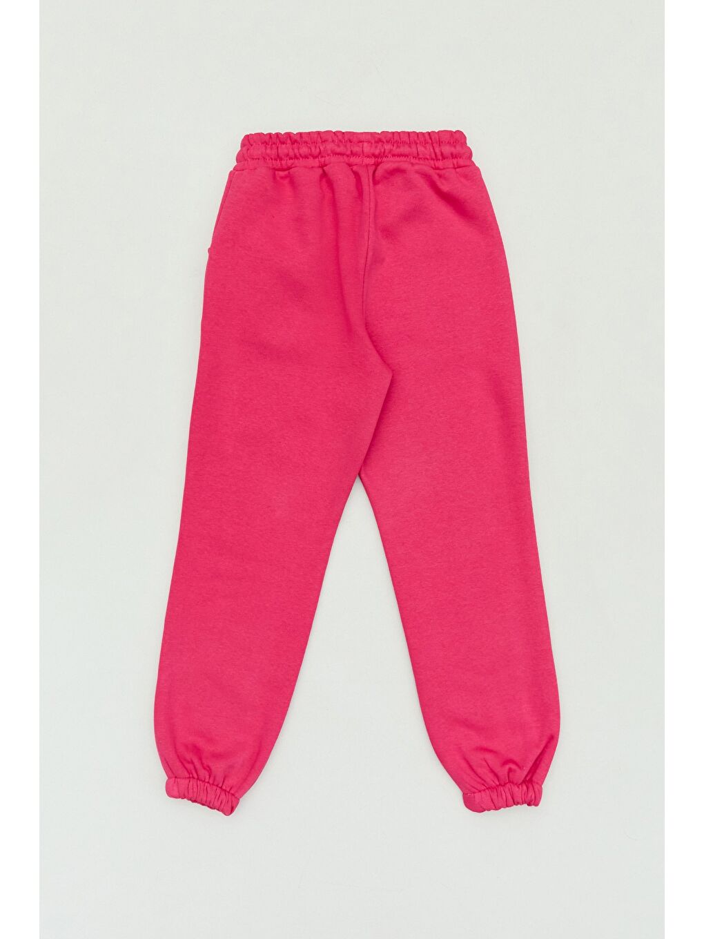 Fuşya 3 İplik Gülen Yüz Baskılı Kız Çocuk Eşofman Altı-1