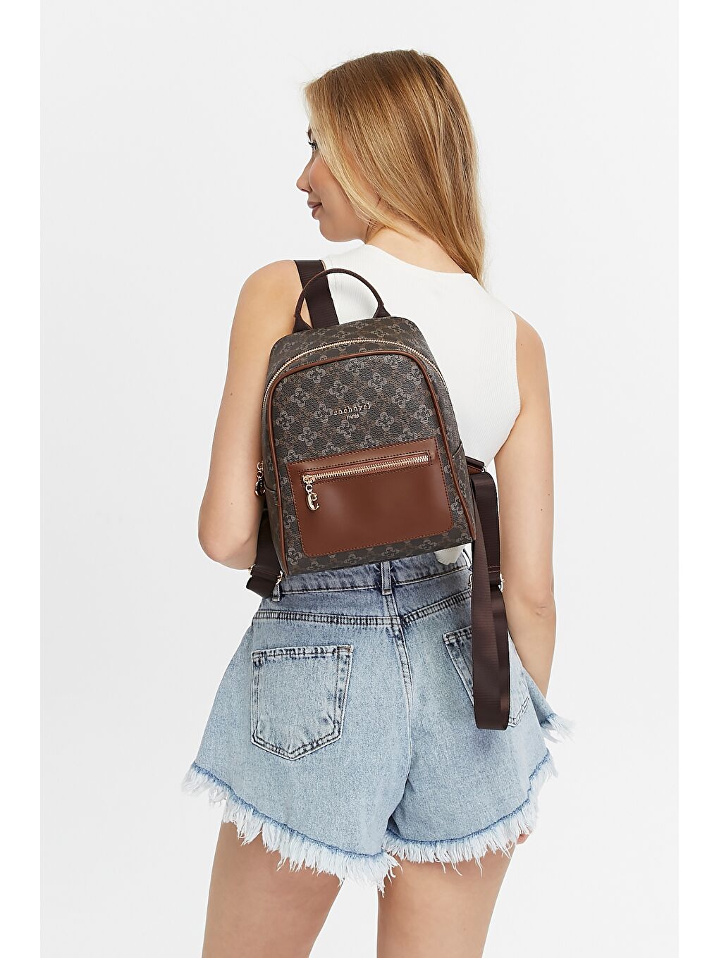 Kahverengi Kadın Sırt Çantası-4