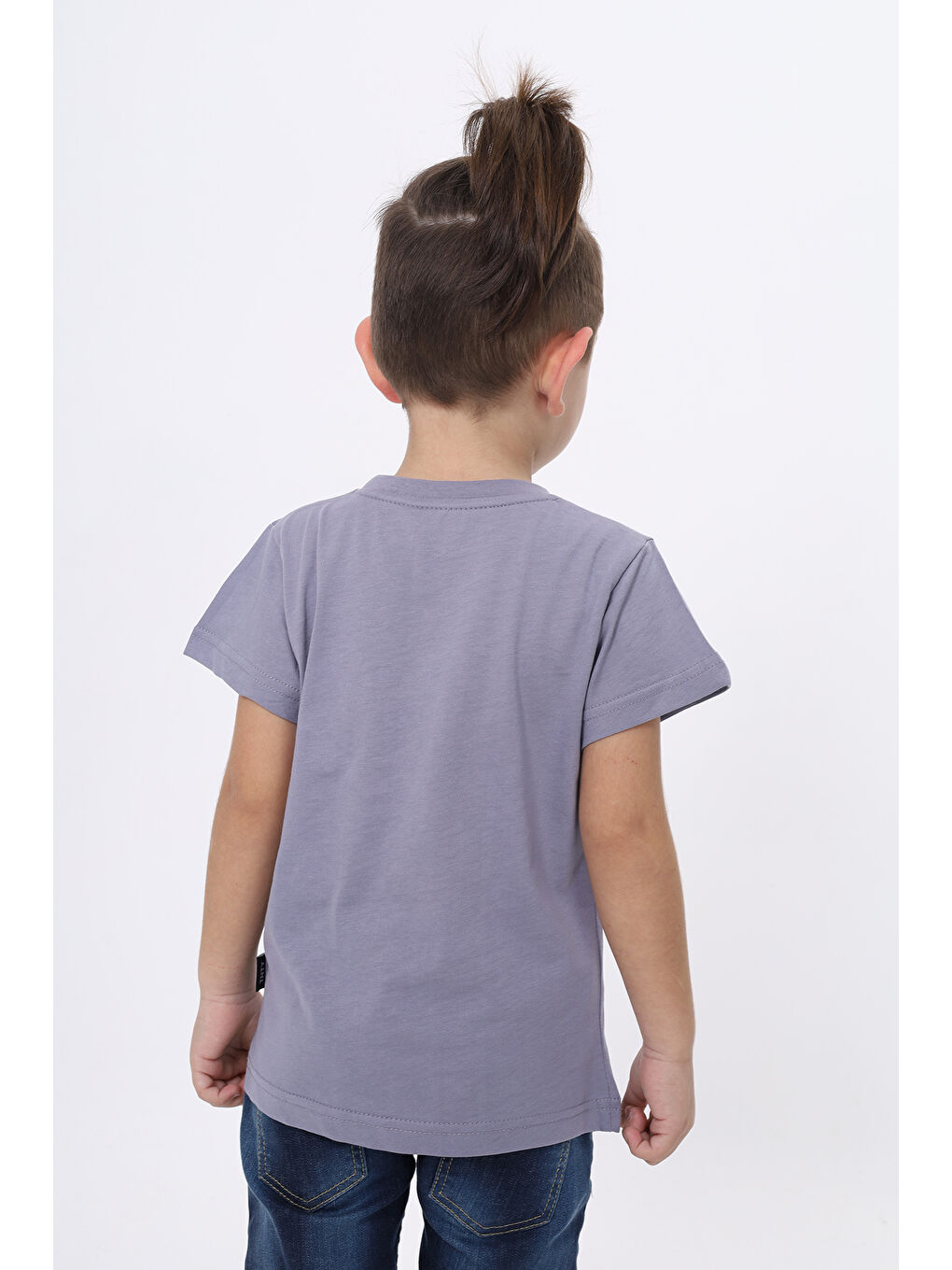 Gri Erkek Çocuk Baskılı Tişört-3