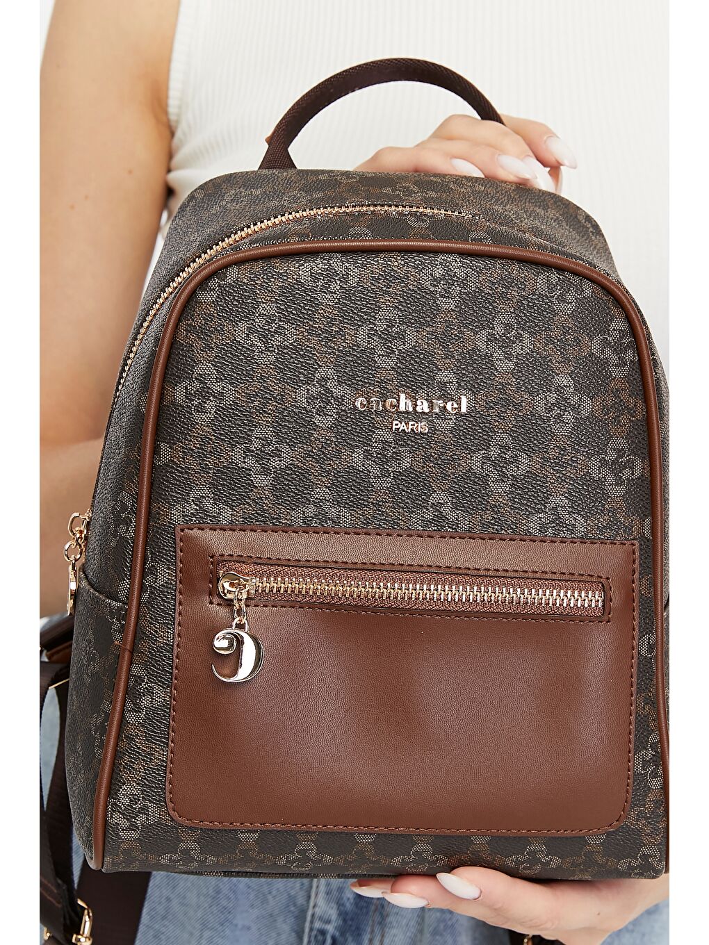 Kahverengi Kadın Sırt Çantası-6