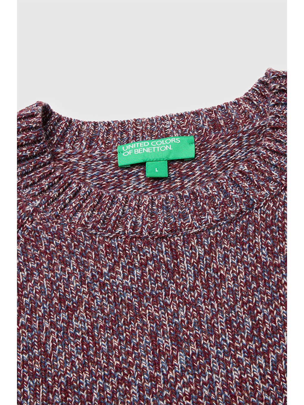 Erkek Bordo Mix Yün Karışımlı Regular Fit Reglan Kollu Bisiklet Yaka Kazak-2