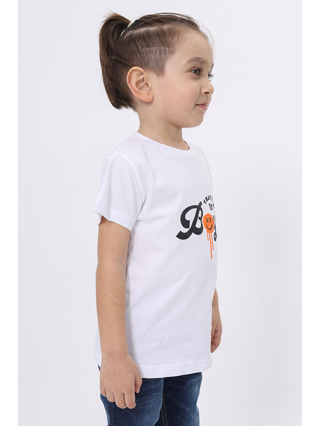Beyaz Erkek Çocuk Baskılı Tişört-2