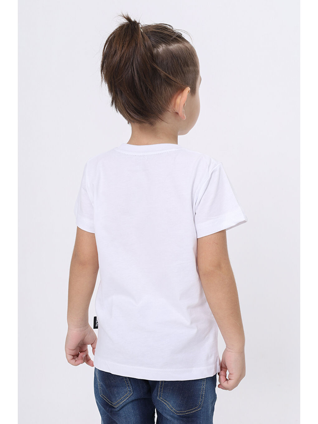 Beyaz Erkek Çocuk Baskılı Tişört-3