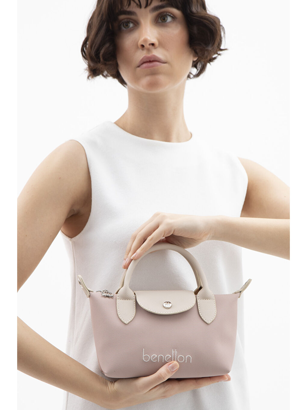 Pembe Kadin Çapraz Çanta Pudra-Bej BNT1601-1