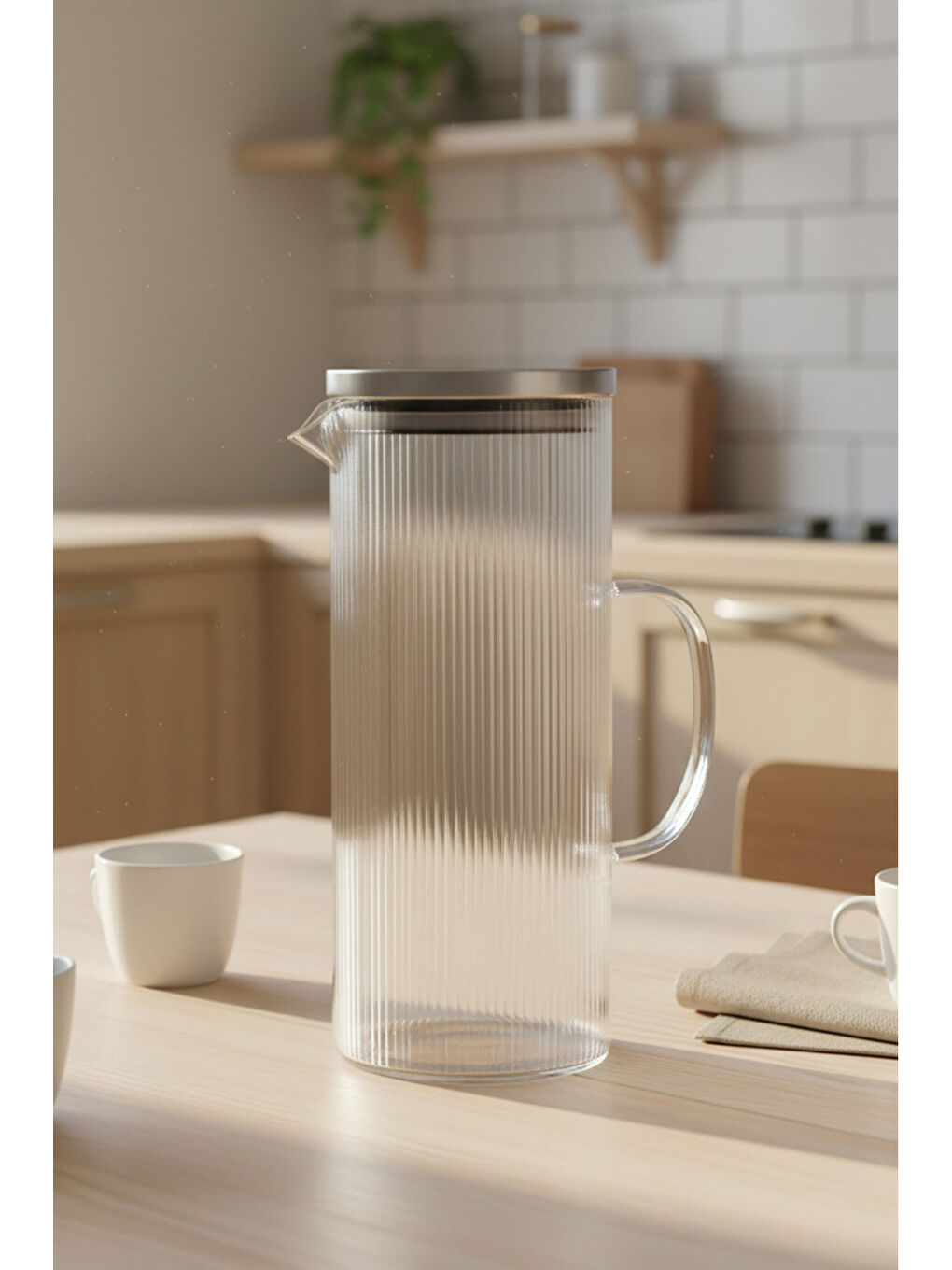 Renksiz Bodrum 1200 Ml Borosilikat Cam Sürahi Buzdolabı Sürahisi Seffaf