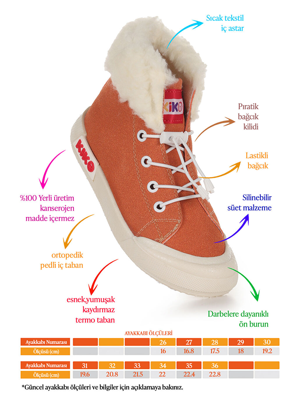 Turuncu Tigge Günlük Lastikli Kız Çocuk Bot Ayakkabı-1