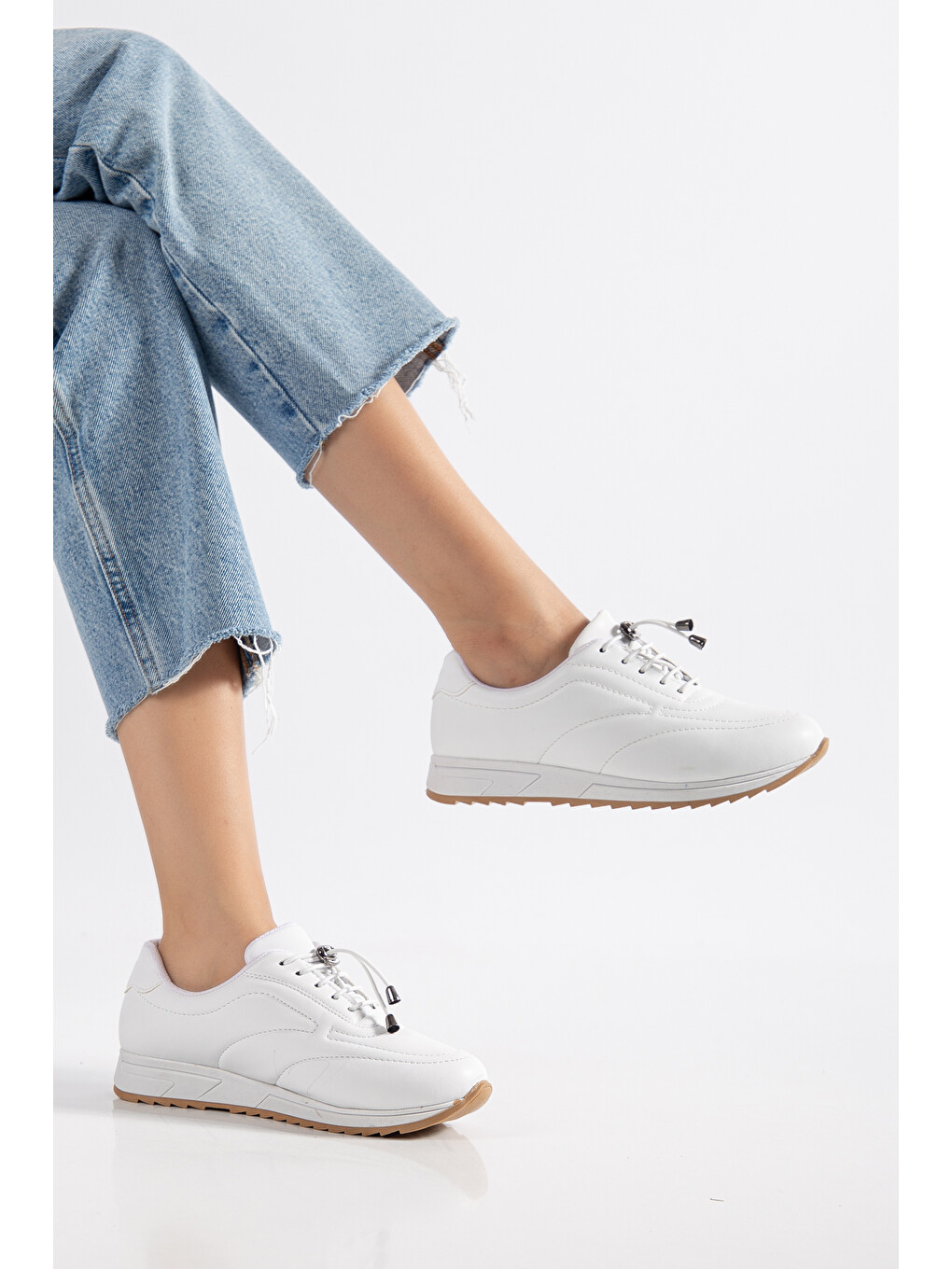 Beyaz Nirvana Günlük Ortopedik Kadın Sneaker Spor Ayakkabı-4