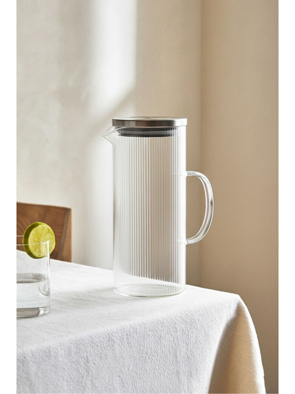 Renksiz Bodrum 1200 Ml Borosilikat Cam Sürahi Buzdolabı Sürahisi Seffaf-2