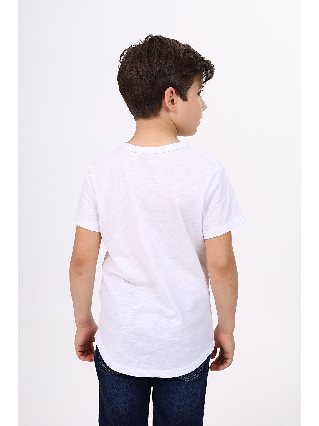Beyaz Erkek Çocuk Baskılı Tişört-3