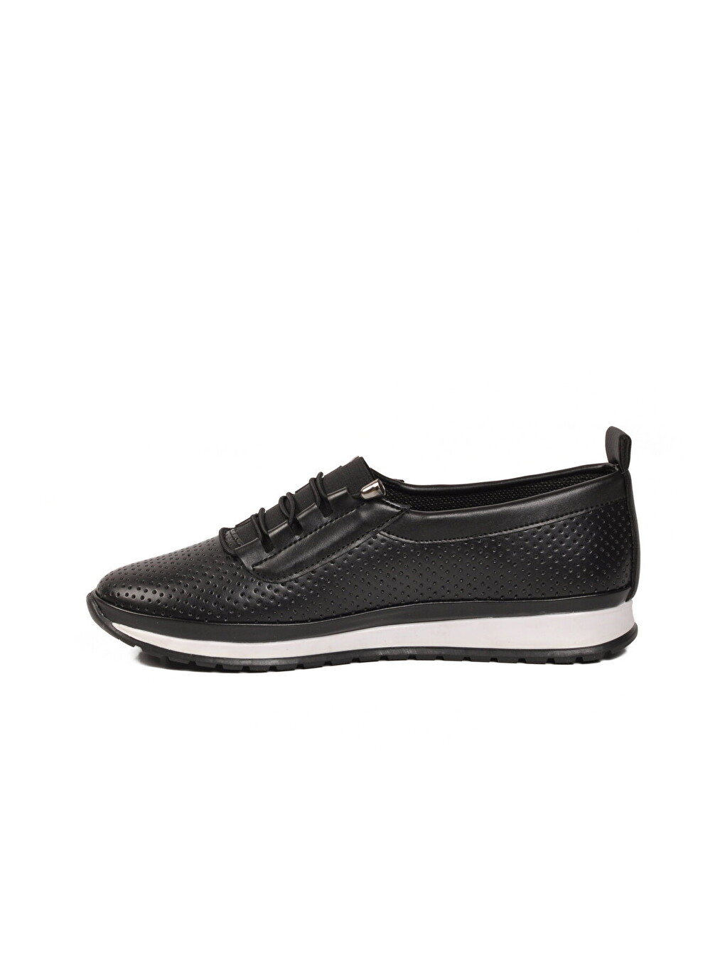Siyah Hafif Lastik Bağcıklı Kadın Casual Ayakkabı BD-034 Z-3