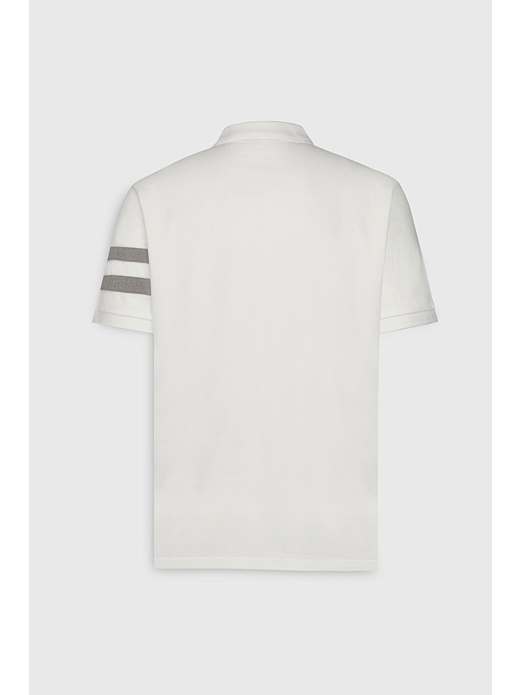 Erkek Beyaz Dar Kesim %100 Pamuk Polo Yaka Tişört-8