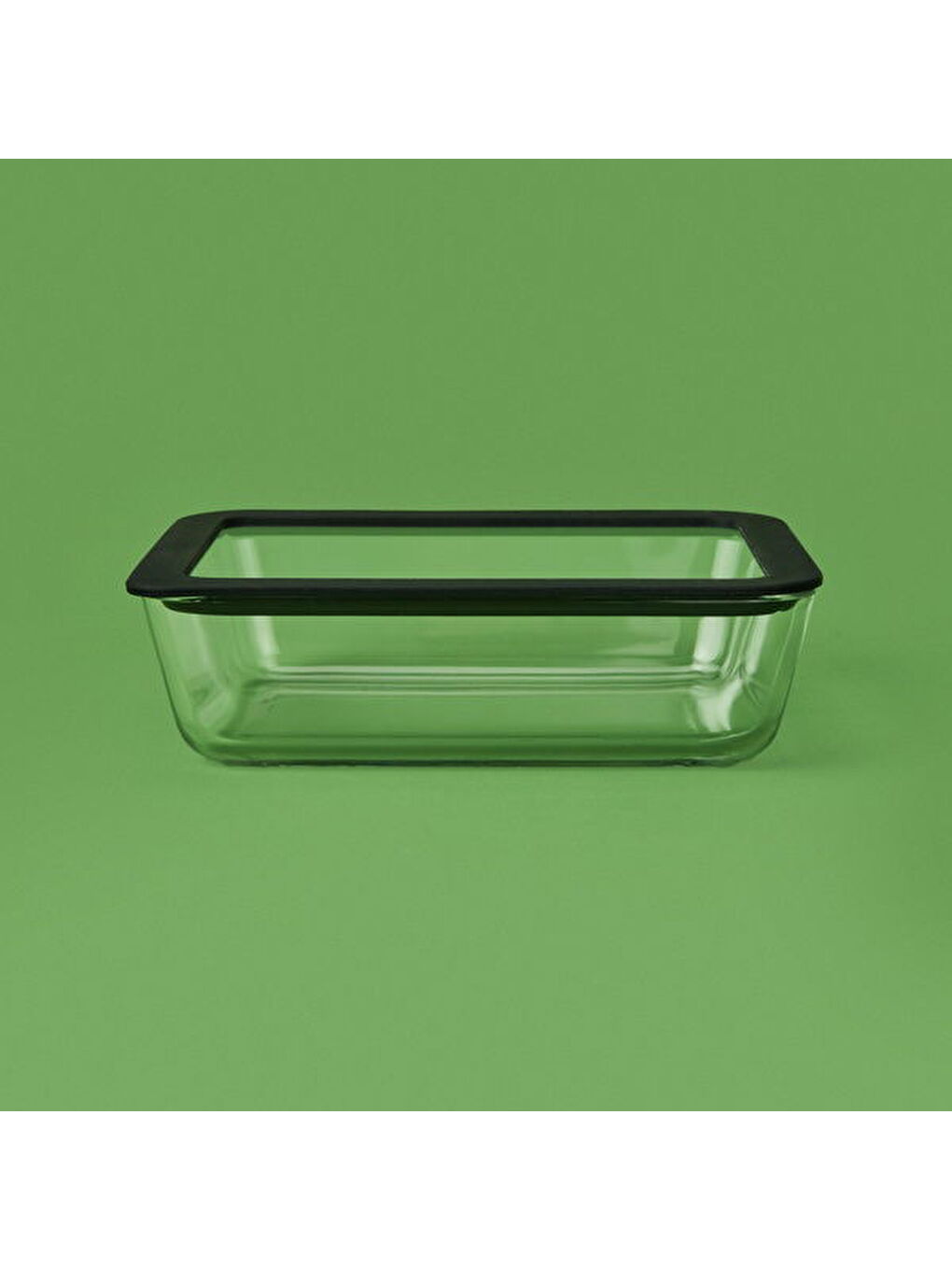 Silikon Kenarlı Cam Kapaklı Saklama Kabı - Siyah / Şeffaf - 1,4 lt-3